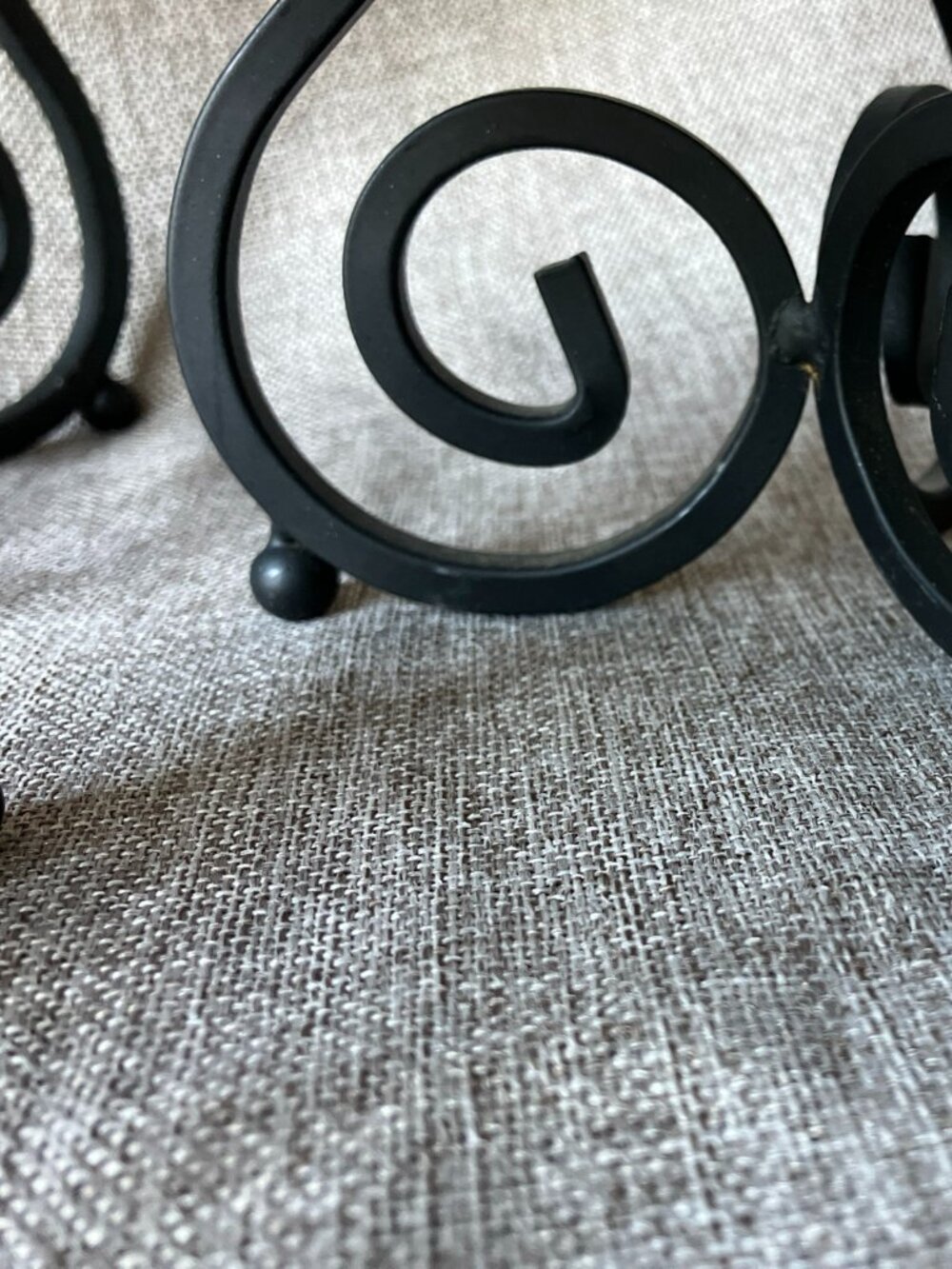 Set of 3 Black Wrought Iron Scrollwork Pillar Candle Holders French Country Vibe - Picture 5 of 10